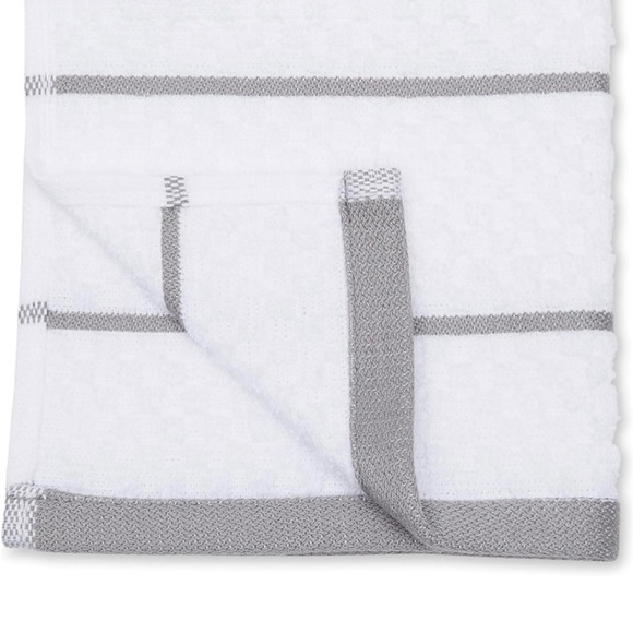 100% Cotton Terry Kitchen Towels,Popcorn Texture 4-Pack,Grey Stripe Dish towels - Picture 4 of 5